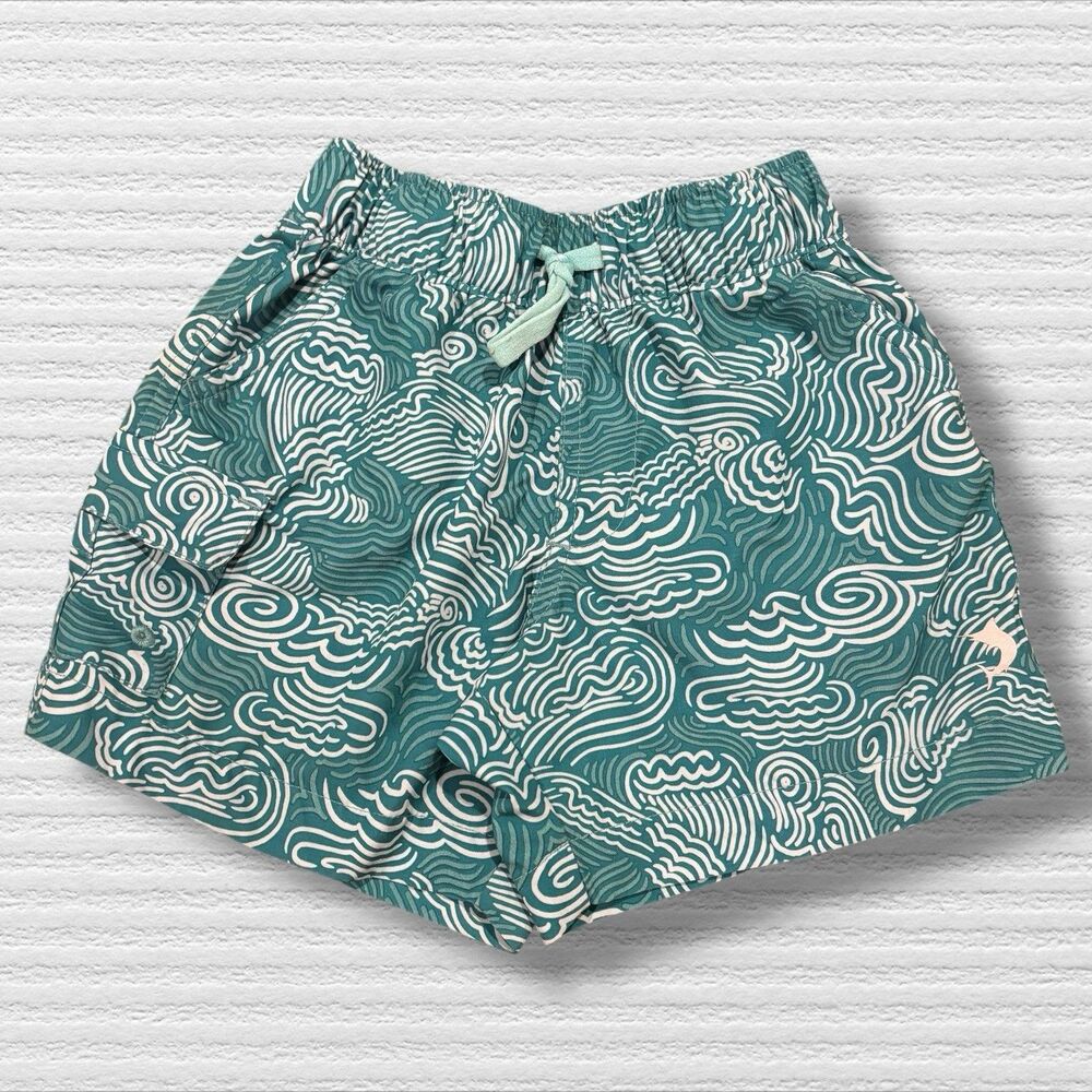 Reel Legends XS (4/5) Boys Board Shorts Unlined Swim Beach Casual Blue Wave